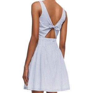 Joie Neilah Grid-Print Cotton Dress Porcelain Sz M